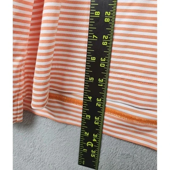 FootJoy Mens ProDry Golf Polo Shirt Large Orange White Striped Short Sleeve FJ - Picture 6 of 8